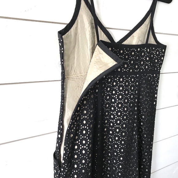 Susana Monaco Black Eyelet V-Neck Cocktail Dress - Picture 8 of 8